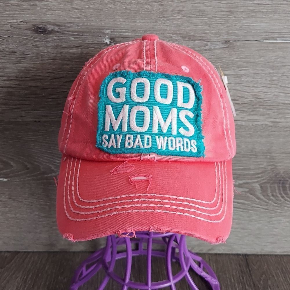 Kbethos Pink Distressed Cap - Good Moms Say Bad Words